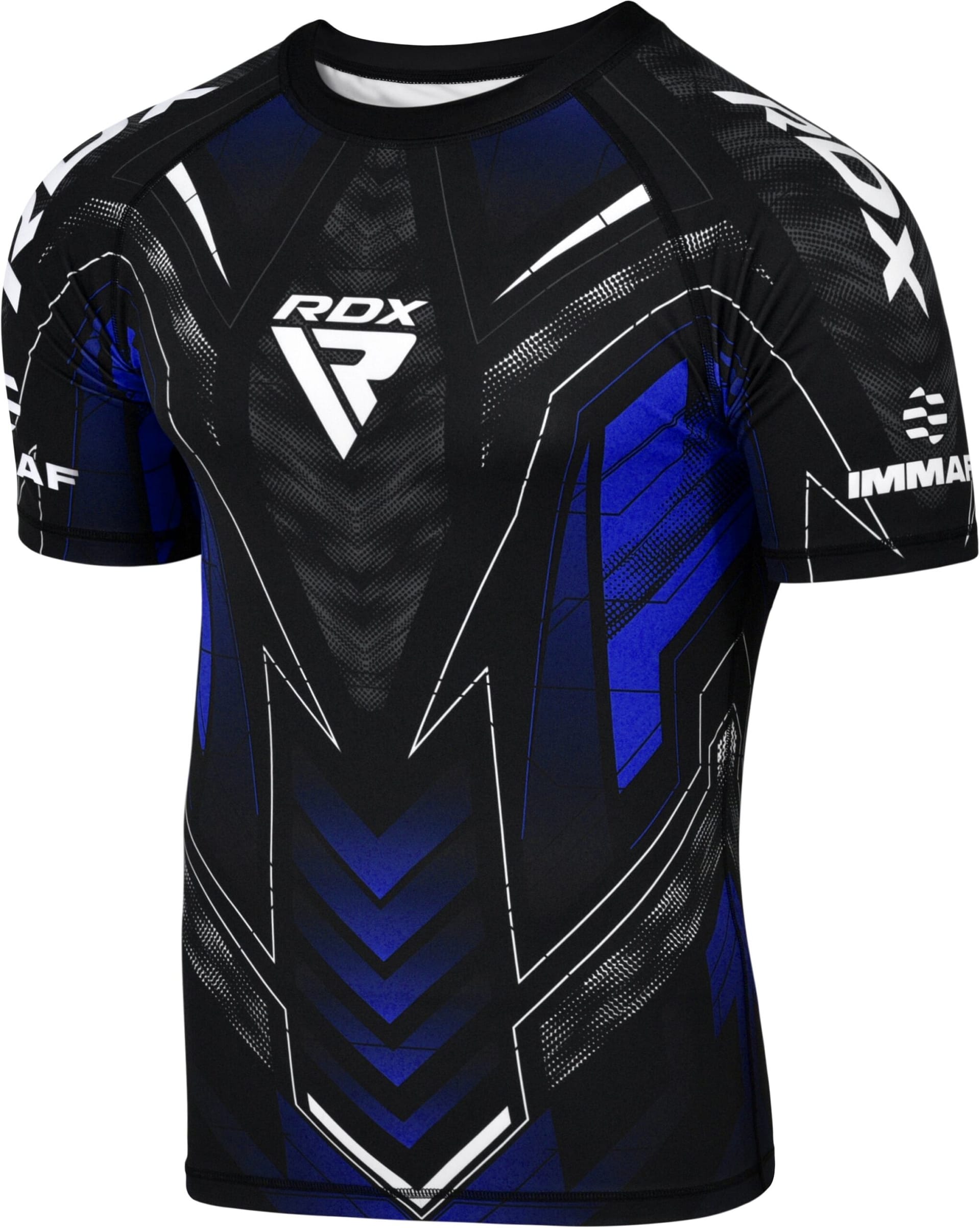RDX IMMAF Approved Half Sleeves Compression Shirt Blue L - Image 1