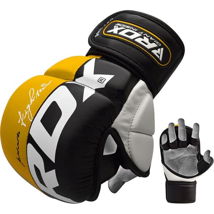RDX T6 MMA Sparring Gloves 7oz XL Yellow - Image 1