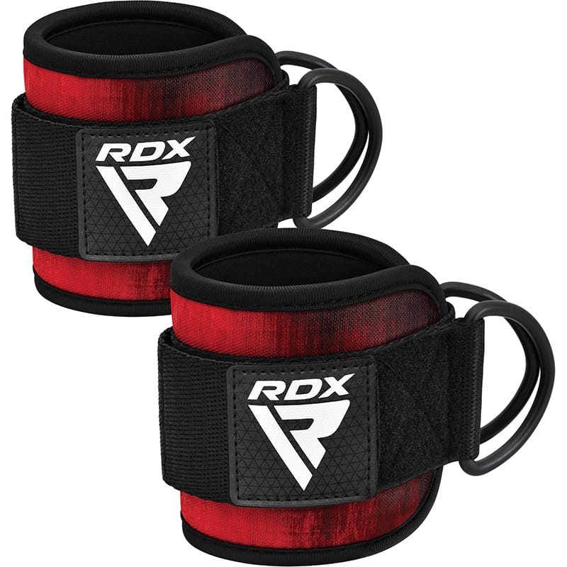 RDX A4 Ankle Straps for Gym Cable Machine RED - Image 1