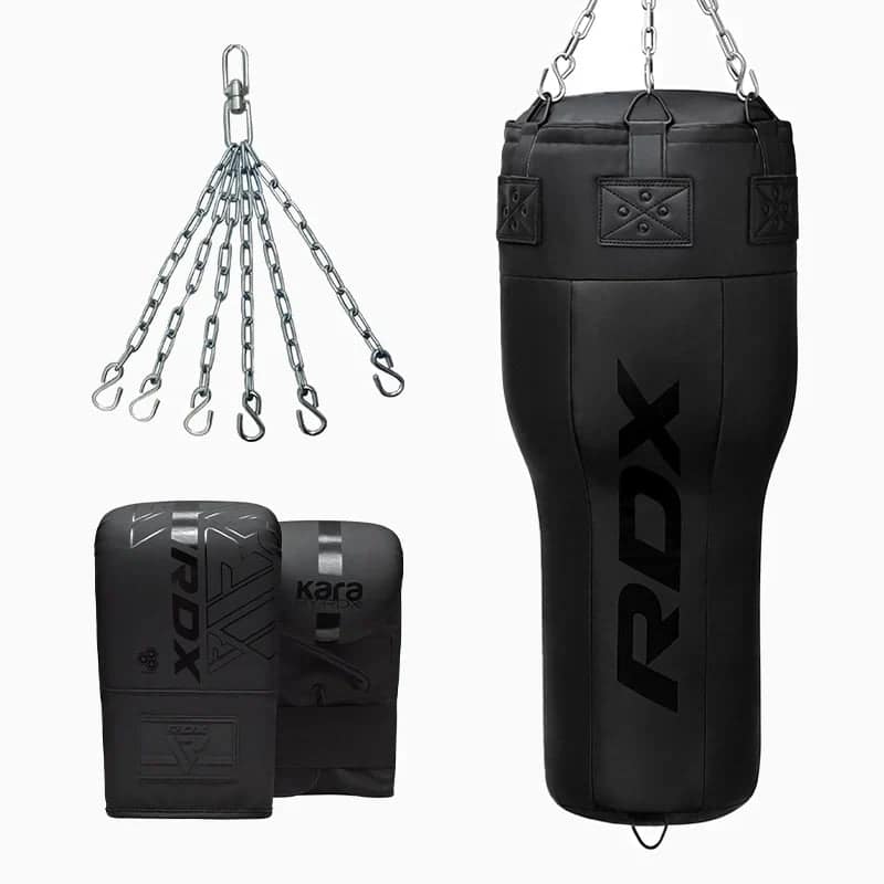 anglebagfullblack_1-1 Rdx 3-in-1 Angle Punch Bag Full Black With Gloves Set