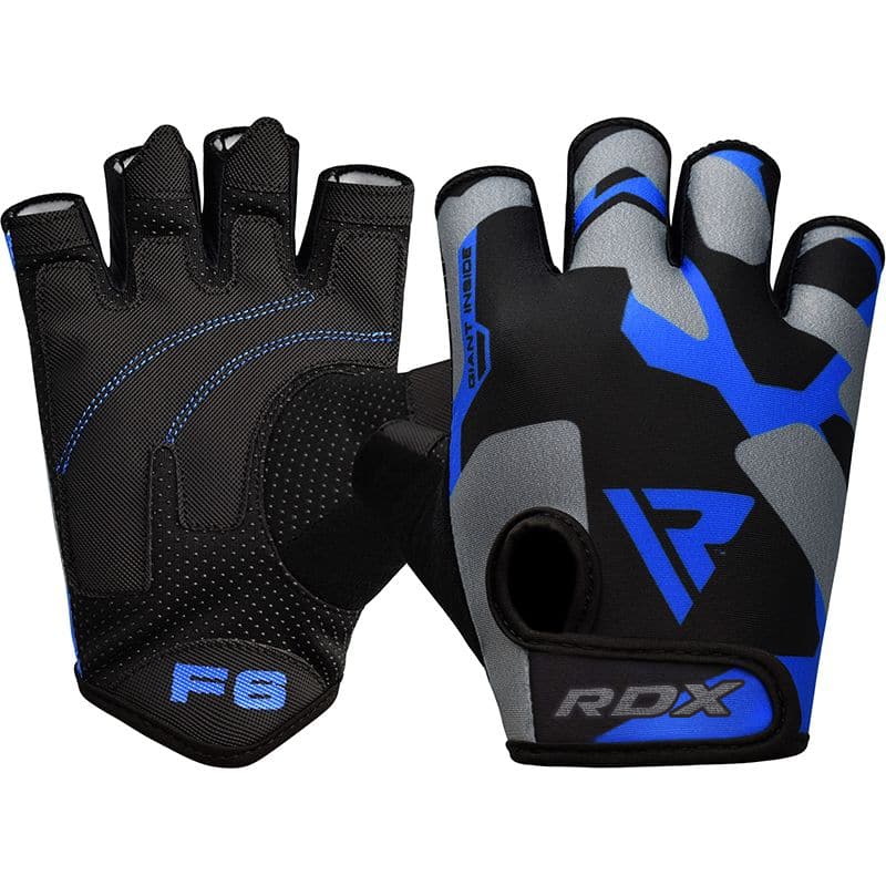 RDX F6 Fitness Gym Gloves S Blue - Image 1