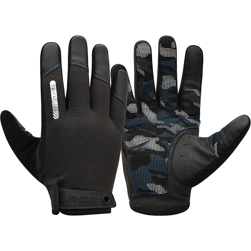 RDX T2 Touch Screen Friendly Full Finger Gym Gloves S Blue - Image 1