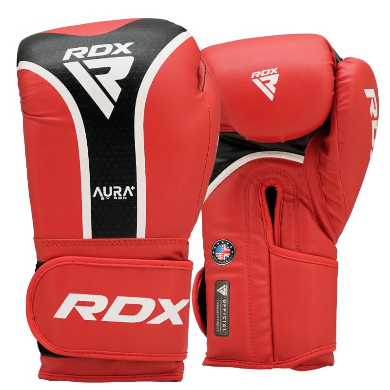 RDX BOXING GLOVES AURA PLUS T-17 10oz RED BLACK - Image 1
