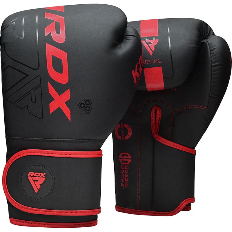 RDX F6 Kara Boxing Training Gloves Black 10oz RED - Image 1