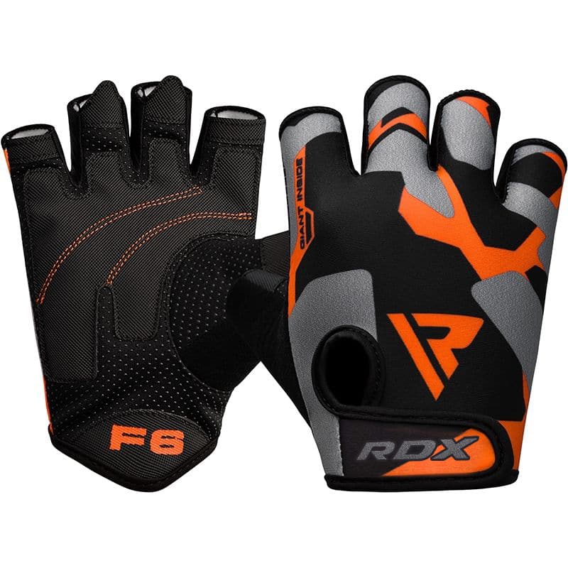 RDX F6 Fitness Gym Gloves M ORANGE - Image 1