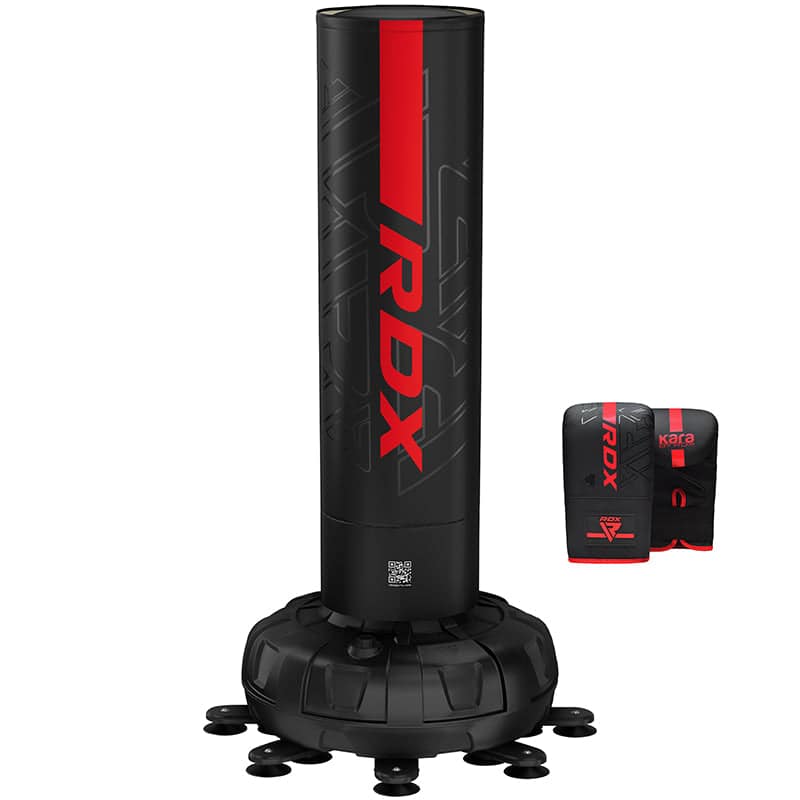 RDX F6 6ft Kara Red & Black Free-Standing Punch Bag with Mitts Set 6FT RED - Image 1