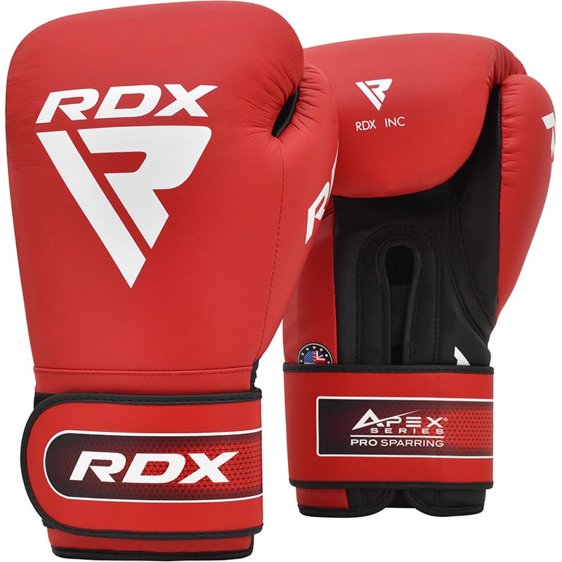 RDX APEX Sparring/Training Boxing Gloves Hook & Loop 14OZ RED RDX APEX Sparring/Training Boxing Gloves Hook & Loop 14OZ RED - Image 1
