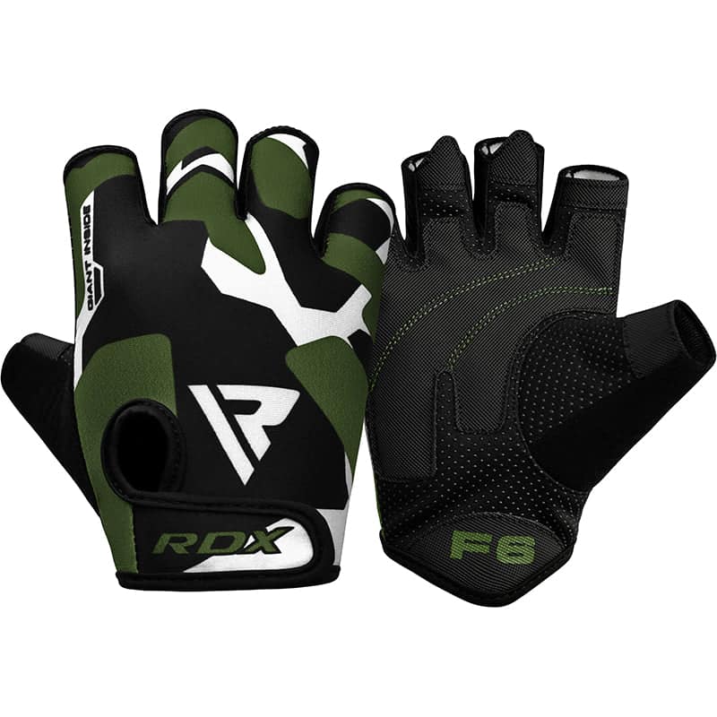 RDX F6 Fitness Gym Gloves M BLACK/GREEN - Image 1