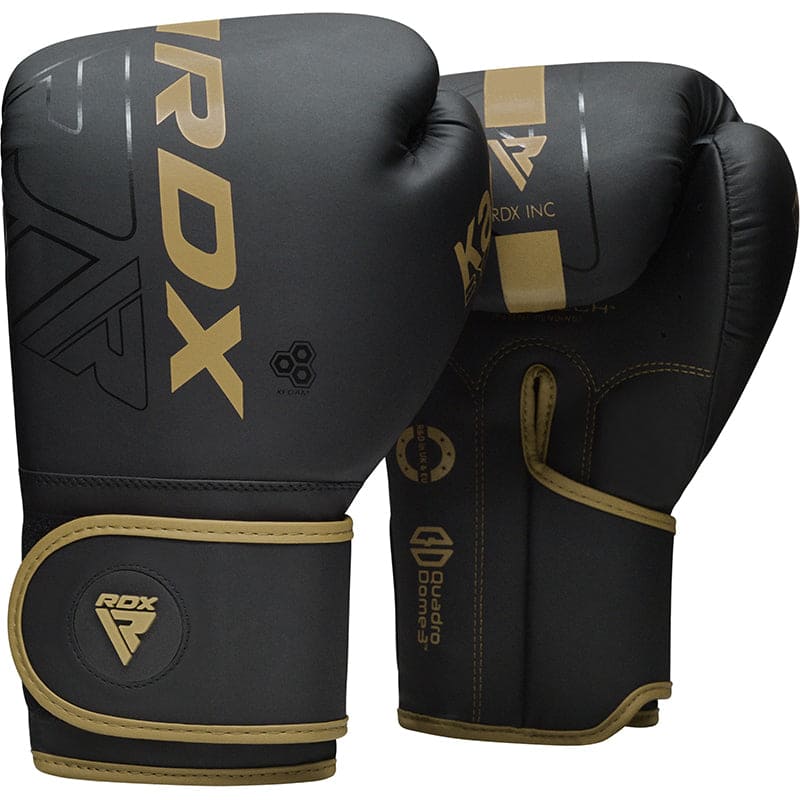 RDX F6 Kara Boxing Training Gloves Black 12oz GOLDEN - Image 1