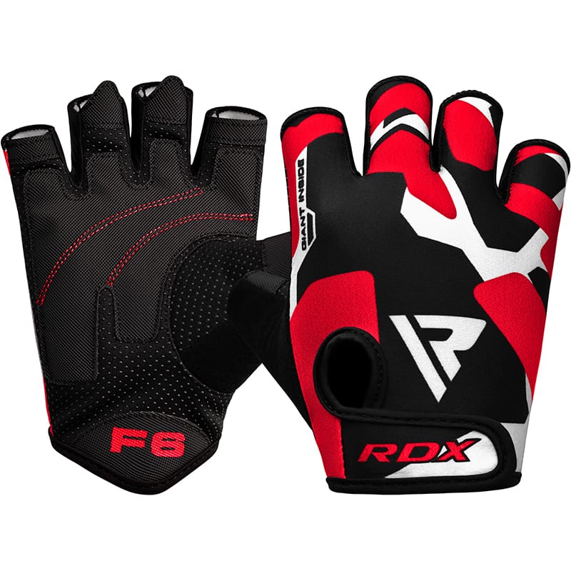 RDX F6 Fitness Gym Gloves S RED - Image 1
