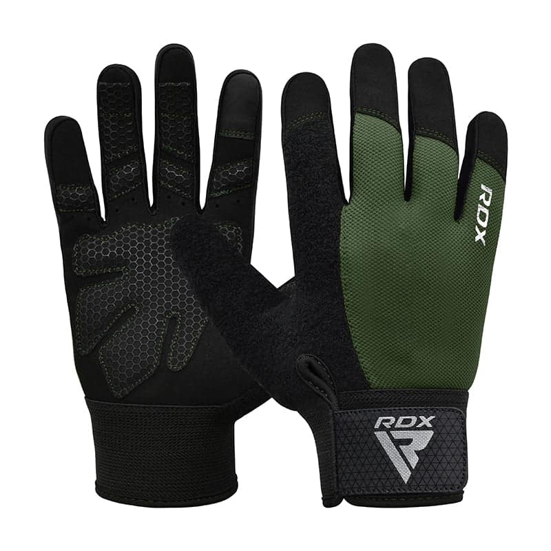 RDX W1F Full Finger Gym Workout Gloves S ARMY GREEN RDX W1F Full Finger Gym Workout Gloves S ARMY GREEN - Image 1