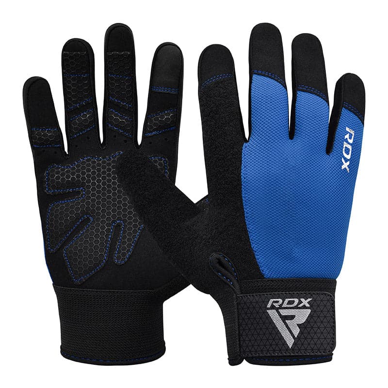 RDX W1F Full Finger Gym Workout Gloves S Blue - Image 1