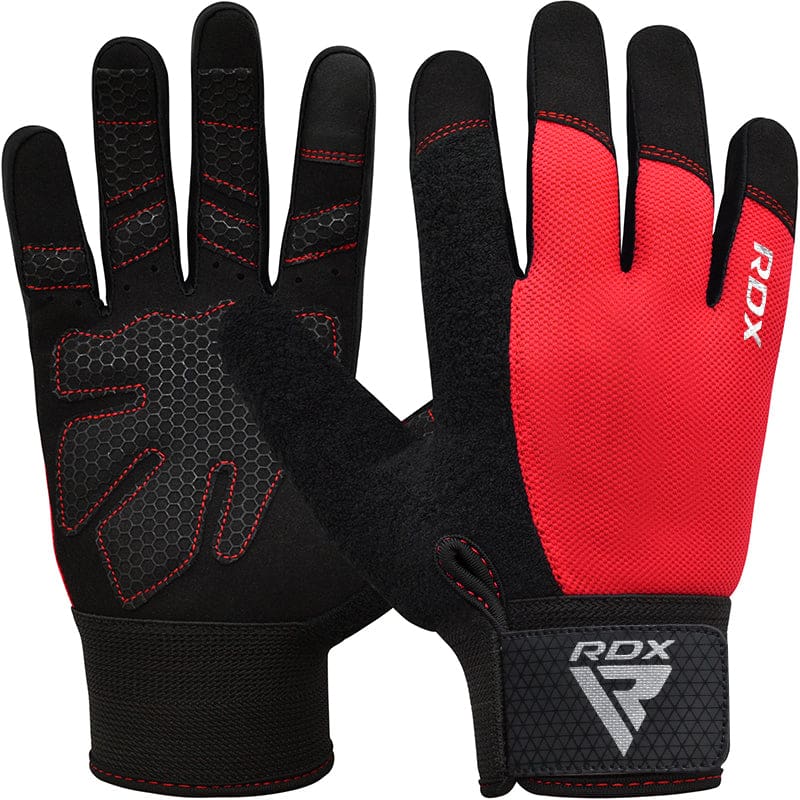 RDX W1F Full Finger Gym Workout Gloves S RED - Image 1