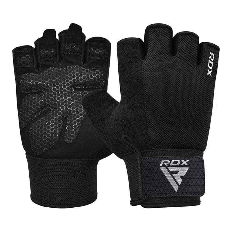 RDX W1H Gym Workout Gloves L Black - Image 1
