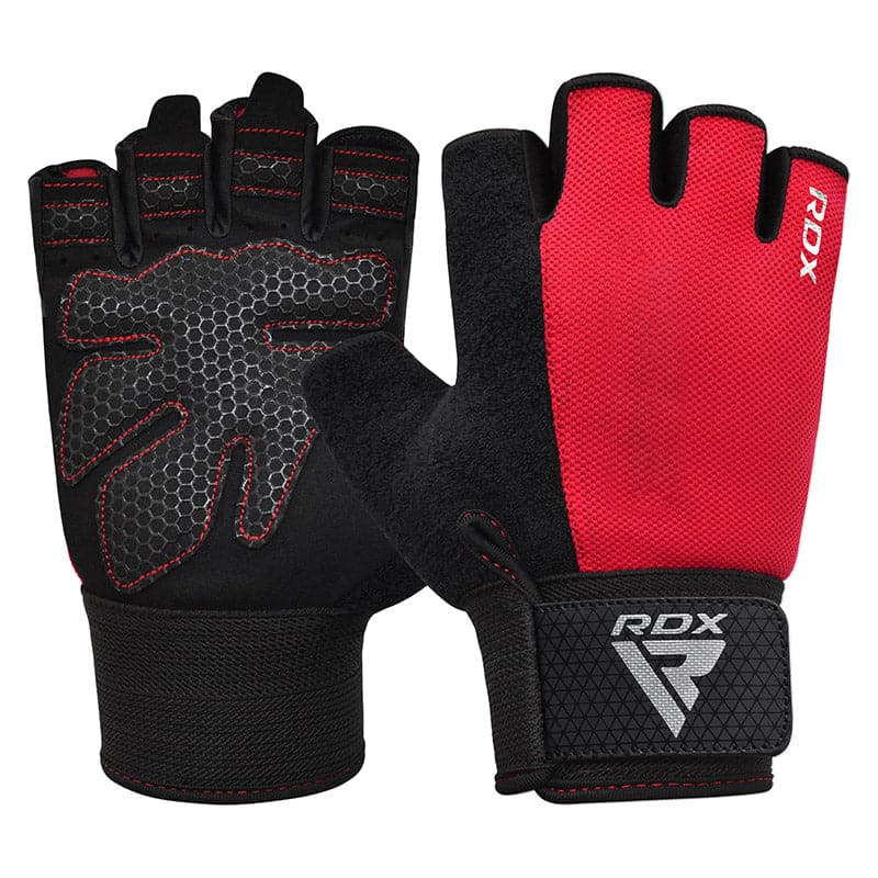 RDX W1H Gym Workout Gloves L RED - Image 1