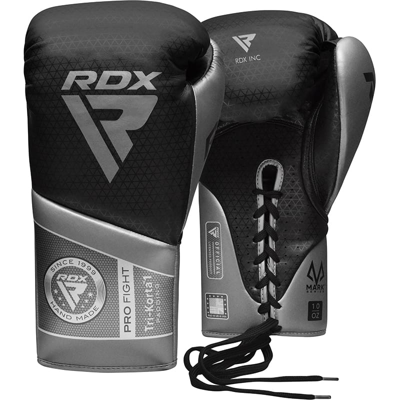 RDX K1 Mark Pro Fight Boxing Gloves 10oz SILVER - Image 1