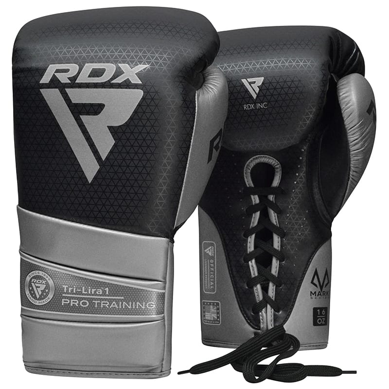 RDX L1 Mark Pro Training Boxing Gloves 12oz SILVER - Image 1
