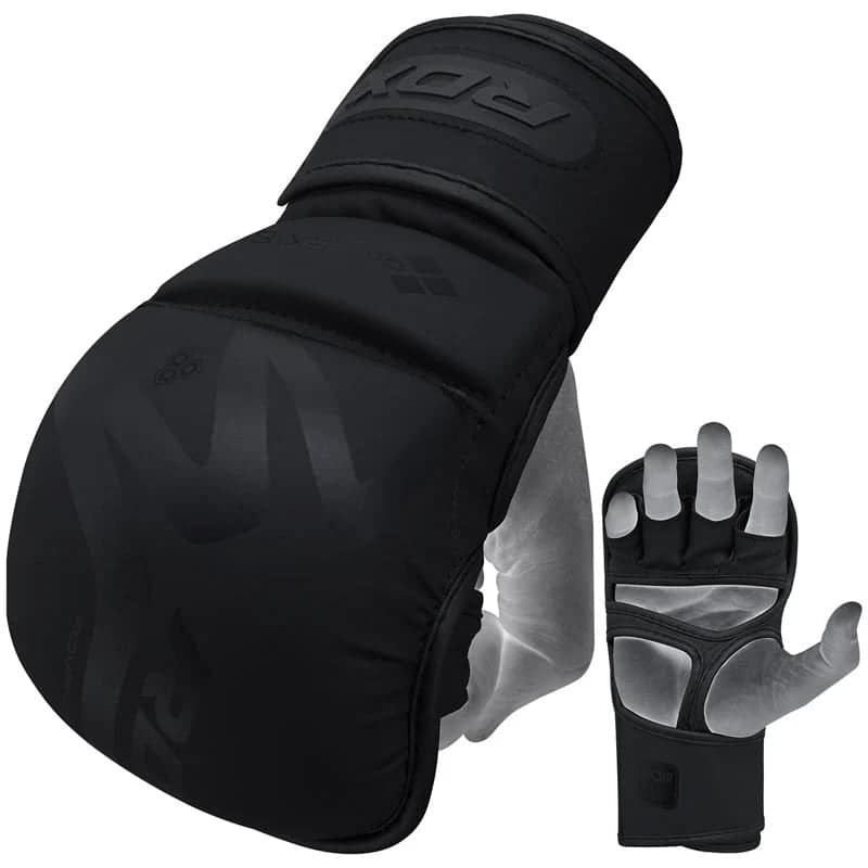 Rdx T15 Noir Hybrid Mma Grappling Gloves With Best Knuckle Protection Plus