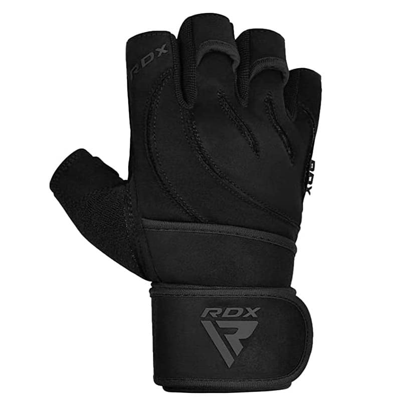 RDX L4 Open Finger Weightlifting Gym Gloves S Black - Image 1